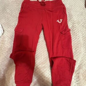 True Religion Red Cargo Joggers
